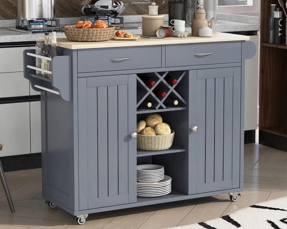kitchen island cart with wheels